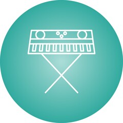 Wall Mural - Unique Piano Line Vector Icon