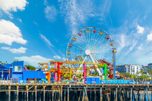 Amusement Park In World Famous Santa Monica Pier In Los Angeles