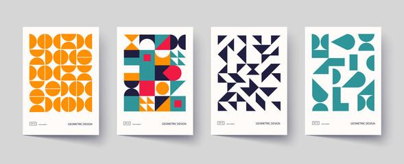 Wall Mural - trendy covers design. minimal geometric shapes compositions. applicable for brochures, posters, cove