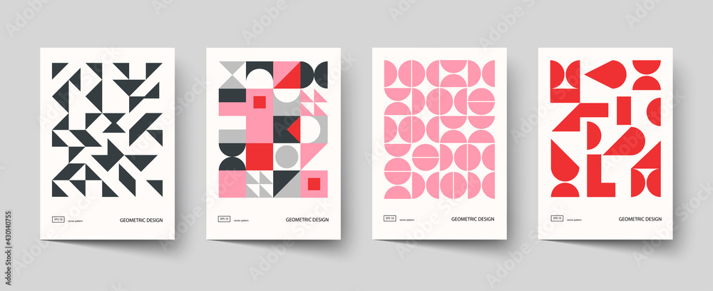 Trendy covers design. Minimal geometric shapes compositions. Applicable for brochures, posters, covers and banners. - obrazy, fototapety, plakaty 