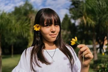 Portrait of a cute Latina teenage girl.