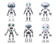 Science fiction artificial intelligence robot technology mechanical future scifi 3d design set vector illustration
