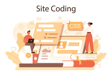 Poster - website development. support and development service. web page