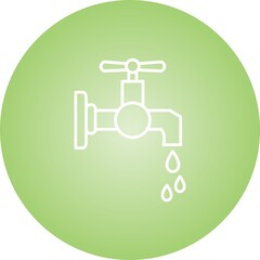 Canvas Print - Unique Water Tap Vector Line Icon