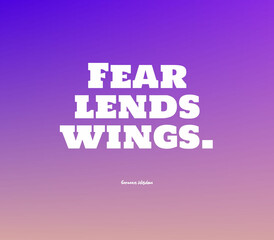 Quote about fear on a purple gradient background