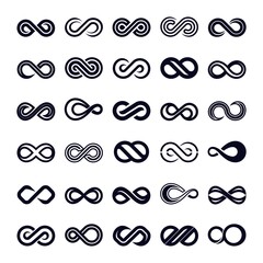 Wall Mural - Infinity Shape Icon Vector Set