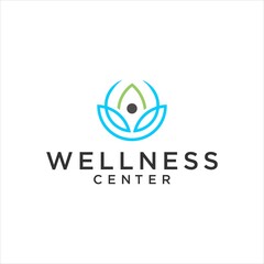 Wall Mural - yoga wellness center logo for health design vector