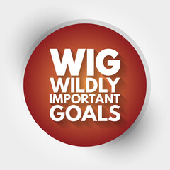 WIG - Wildly Important Goals acronym, business concept background