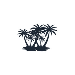 Sticker - coconut tree icon vector illustration logo template