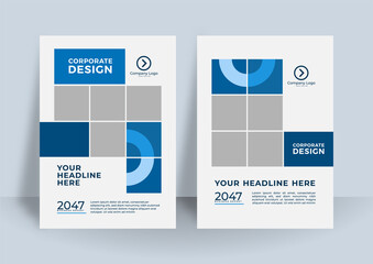 Modern blue corporate identity cover business vector design, Flyer brochure advertising abstract background, Leaflet Modern poster magazine layout template, Annual report for presentation.