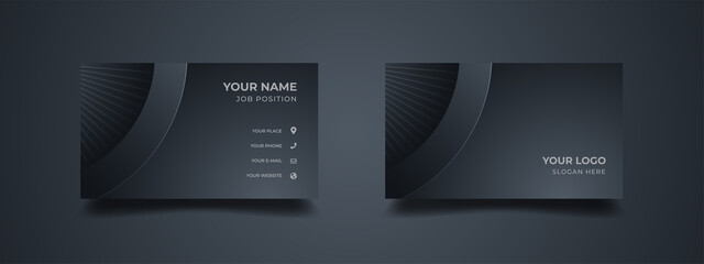 Wall Mural - elegance business card design. abstract dark black grey with geometric shape. vector illustration pr