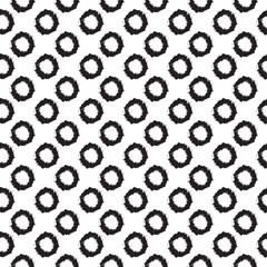 Wall Mural - Seamless polka dot pattern with textured rings. Vector background