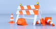 © mustapha - under construction, with traffic cones, 3d render