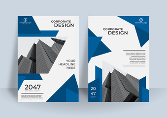 Blue corporate identity cover business vector design, Flyer brochure advertising abstract background, Leaflet Modern poster magazine layout template, Annual report for presentation.