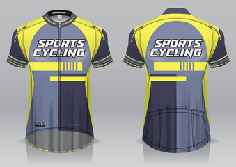 Wall Mural - Cycling jersey, front and back view, sporty design is easy to print on fabrics and textiles