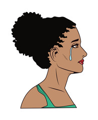 Poster - afro woman crying popart