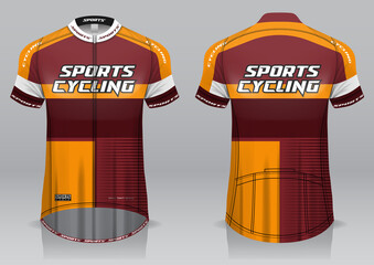 Sticker - Cycling jersey, front and back view, sporty design is easy to print on fabrics and textiles