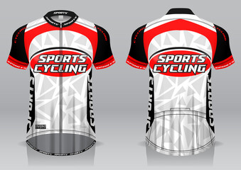 Sticker - Cycling jersey, front and back view, sporty design is easy to print on fabrics and textiles