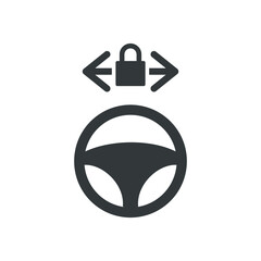 steering wheel locked icon vector illustration logo template