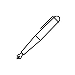 Wall Mural - fountain pen line icon. clipart image isolated on white background