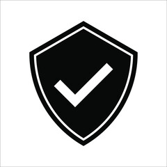 Poster - Shield Check Mark Icon Vector Illustration on white background. color editable