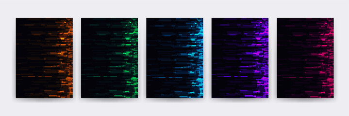 Wall Mural - vector glitch on a black background. abstract texture.