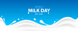 © alex83m - World Milk Day, 1 June. Milk wave on blue background. Vector illustration.