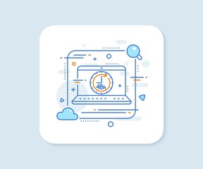 Aufkleber - 48 hours line icon. Abstract vector button. Delivery service sign. 48 hours line icon. Laptop concept badge. Vector
