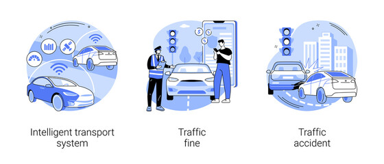 Traffic control abstract concept vector illustrations.