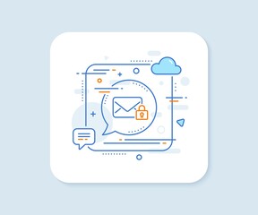Poster - secure mail line icon. abstract square vector button. private message correspondence sign. e-mail sy
