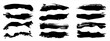 © high_resolution - Vector collection of artistic grungy black paint hand made creative brush stroke set isolated on banner background. A group of abstract grunge sketches for design education or graphic art decoration