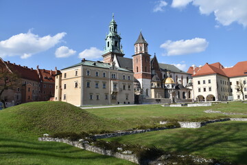 Wall Mural - Wawel castle, monuments, city in Poland, UNESCO site, Krakow, historic old town,