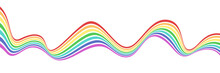Abstract Element With Wavy, Curved Rainbow Lines. Vector Illustration Of Stripes With Optical Illusion.