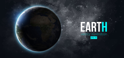 Wall Mural - realistic earth planet from space. vector illustration