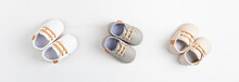Gender Neutral Baby Shoes. Banner. Baby Shower Invitation, Greeting Card