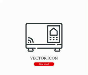 Poster - Smart tv  vector icon.  Editable stroke. Symbol in Line Art Style for Design, Presentation, Website or Apps Elements. Pixel vector graphics - Vector