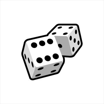 two falling realistic dice on a white background. casino design for web applications, infographics, 