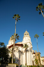 Hearst Castle And Palm Trees