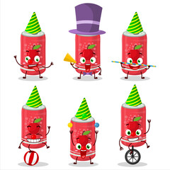 Wall Mural - Cartoon character of apple soda can with various circus shows