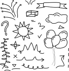 Poster - Abstract Hand drawn set elements, for concept design. Sketch vector illustration.  scribble doodle