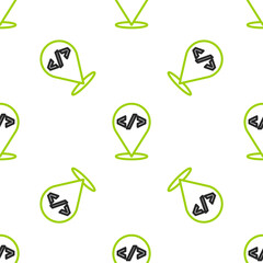 Line Web design and front end development icon isolated seamless pattern on white background. Vector