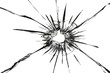© malshak_off - The effect of cracks on broken glass from a shot of a weapon. A hole in the glass of the bullet