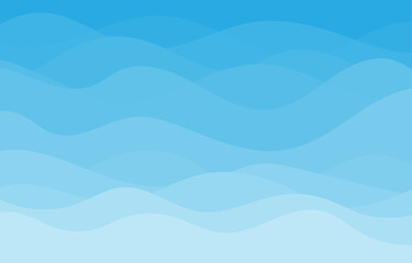  Blue water wave river sea curve lines pattern background vector.