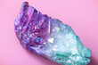 Natural quartz crystal with a bright luster. Angel Aura Quartz for healing, practice, reiki, meditation. Natural semi-precious stone