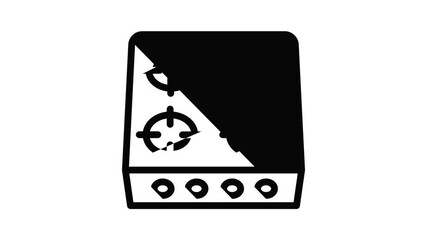 Poster - Stove icon animation outline best object on white background