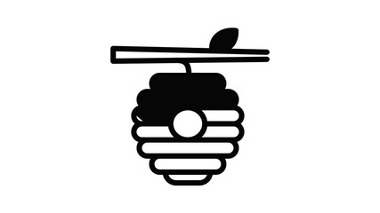 Poster - Tree beehive icon animation outline best object on white background