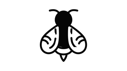 Poster - Honey bee icon animation outline best object on white background
