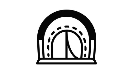 Poster - Camping tent icon animation outline best object on white background
