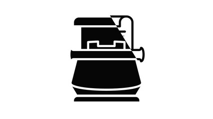 Poster - Retro typewriter icon animation outline best object on white background