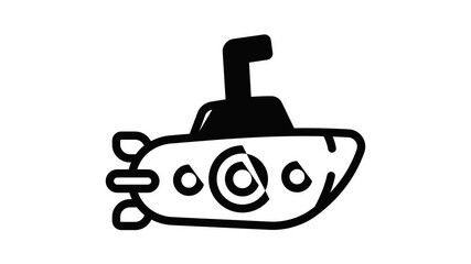 Poster - Periscope submarine icon animation outline best object on white background